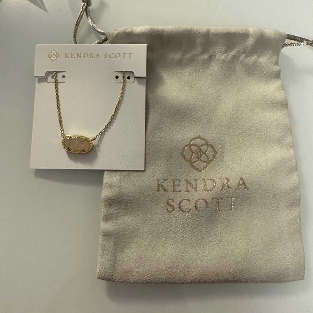 Kendra Scott rose quartz necklace new